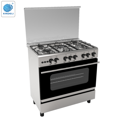 kitchen appliance new style 110V electric stove parts hood in Egypt, gas cooker with oven, stainless steel body 5 burners oven