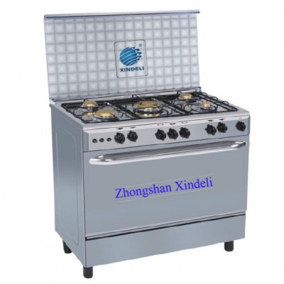 Combination gas electric ranges 5 gas burners 110V Mirror stainless steel gas stove with oven 900*600mm turkey oven